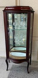 Antique Solid Wood Serpentine Curved Glass Display/china Cabinet