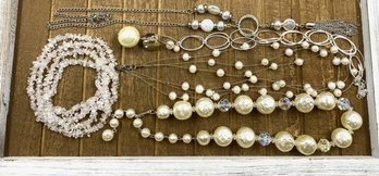 Faux Pearl & Crystal Grouping - 5 Pieces