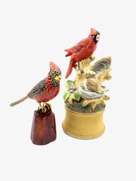 Pairing Of Vintage Cardinal Bird Figurines