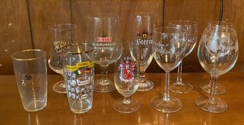 Assorted Beer And Vineyard Glassware