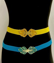 Pairing Of Vintage Enamel Stretch Fashion Belts