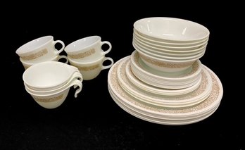 Vintage Corelle Woodland Dishware - 37 Pieces Including Pyrex Mugs