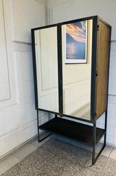 Lillian August Industrial Double Mirrored Metal Storage Cabinet - Orig. $2,295.00