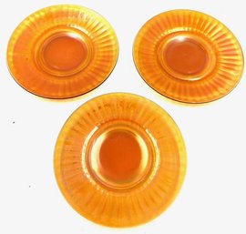 Trio Of Smooth Rays Marigold Luster 8.25' Dessert Plates