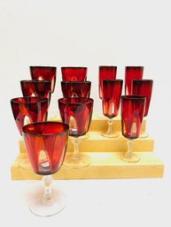 12 Pieces Of Gothic Ruby Red By Cristal D'Arques-durand