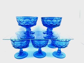 Perspective Blue By Noritake Tall Sherbet/champagne Glasses