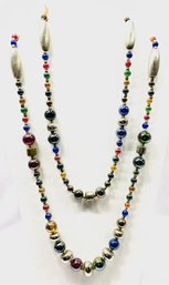 Unique Vintage Mercury Glass Single Strand Bead Necklace