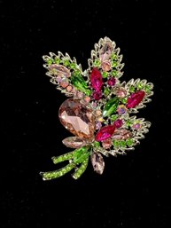 Huge Sensational Joan Rivers Style Floral Spray Brooch