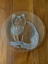 Unique Serving Platter With Cat Motif