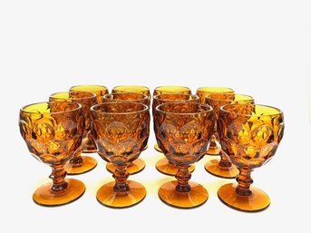 Set Of 12 Provincial Amber By Imperial Glass Ohio