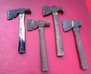 Grouping Of 4 Vintage Wooden Handled Hatchets