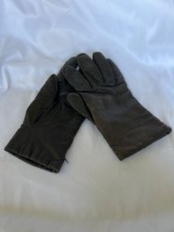Pair Of Ladies Black Leather Gloves