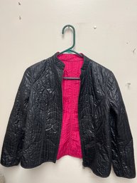 Reversible Black Quilted Nylon Coat