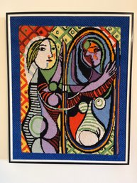 Pablo Picasso's Girl Before Mirror Needlework Art 18x22