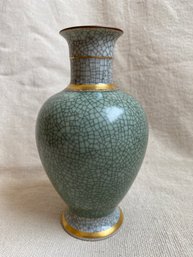 Royal Copenhagen Denmark Vase 4x7in Fine Ceramic China Crackle Chip Free Beautiful