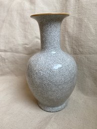 Chinese Vase States 19th Century See Bottom 6x10.5in Fine China Ceramic Crackle Vase Six Chip Free Beautiful