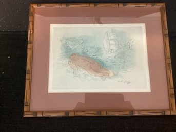 Well Listed (Raoul Dufy) Hand Colored Plate Signed Etching Under Glass