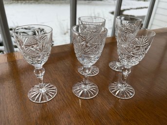 Cut Crystal Glass Collection, 14 Wine Glasses, 6 Port Glasses