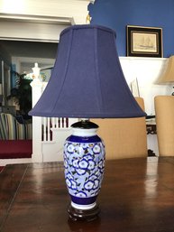 Blue And White Chinese Cherry Blossom Pierced Lamp