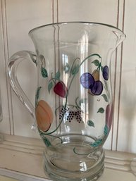 Princess House Orchard Medley- Glass Pitcher - 4 Drinking Glasses