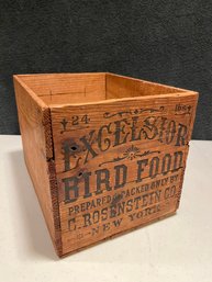 Excelsior Bird Food Wooden Box 10.5x14x10in