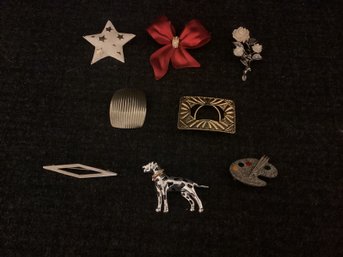 8 Vintage,  All Metal Pins ,all In Great Shape