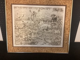 Original (Miriam Ecker) Engraved Etching, Pencil, Signed And Numbered And Titled Wildlife Liste