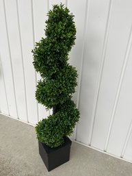 Spiral Topiary Faux Shrub Boxwood Outdoor Home Decor 39x12in