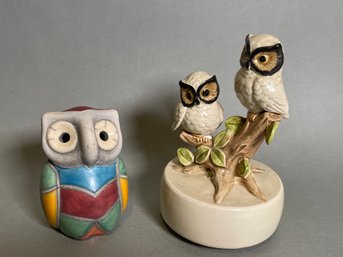 Otagari Owl Music Stand & Colorful Raku Owl
