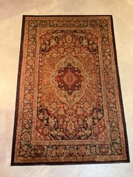 Small Brown Gold And Red Area Rug 63x42in
