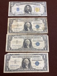 Silver Certificates Five Dollar 1934A Dollars 1935F 1957A 1957B