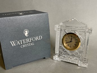 A Waterford Crystal Grecian Style Mantel Clock