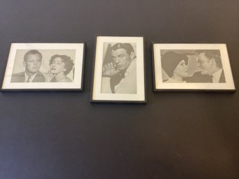 3 Vintage Photographic  Prints, All In Great Shape ,Greta Garbo, Richard Burton, Elizabeth Taylor, Etc.