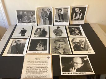 13 Photos With Information And Back Ground, One Is Hand Signed, Musicians