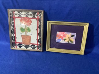 2 Original Pieces Of Artwork, One Collage And 1 Watercolor In Great Shape