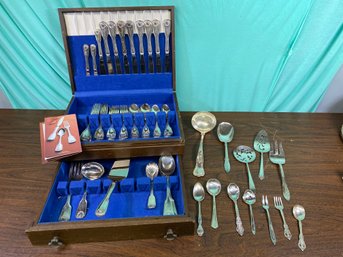 Reed And Barton Ultimate Silverplate Winterthur Service For 8 In Storage Case With Additional Serving Pieces