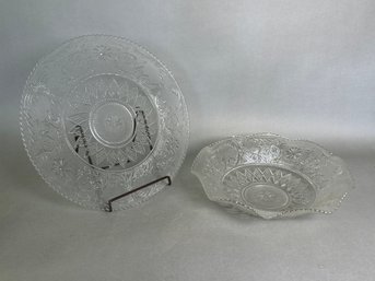 Beautiful Glass Platter & Bowl