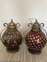 2 Stain Glass Decorative Latterns