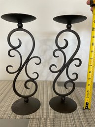2 Wrought Iron Candle Holders