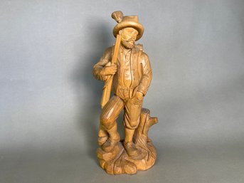 A Beautiful Hand Carved Wood Folk Art Figurine