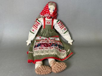 A Beautiful Vintage Doll With Handmade Clothes