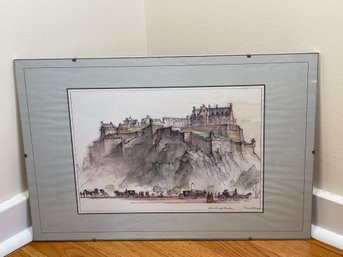 Beautiful Lithograph Print, Edinburgh Castle