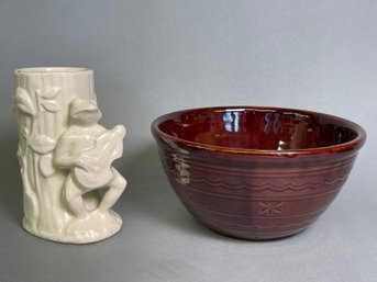 Marcrest Bowl & Frog Vase