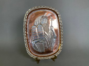 Mesika G & Sons Copper, Brass & Silver Plated Art Platter