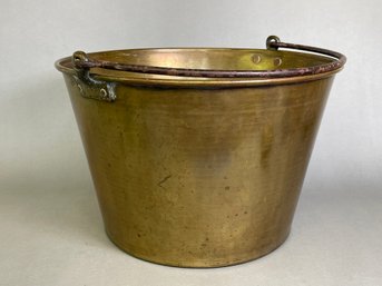 A Large Ansonia Brass Company Cauldron With Handle