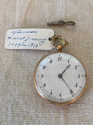 Antique Pocket Watch Case Test 18k Acid Unmarked Sold As Is Works Well