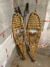 Snow Shoes With Poles 45x12in Vermont Tubbs Wallingford Marked 12x42-s-O Clean Nice Solid