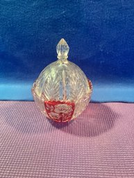 Cut Glass Or Crystal Candy Dish In Excellent Shape