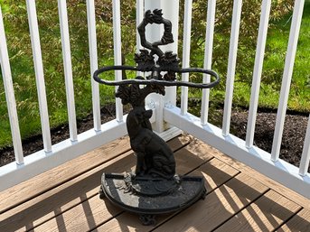 Stunning Cast Iron Dog Figure Umbrella Stand