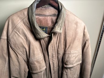 Rustic Leather Bomber Jacket, Reed Sportswear
